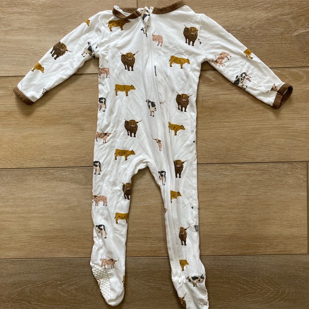 Kyte Baby - Zippered Footie in Moo - 6-12 months